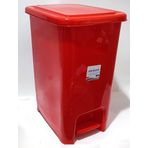 40 Litre Büyük Boy Pedallı Kırmızı Çöp Kovası 43x32 h:53cm ArkaPlan Kırılmaz Çelik Tel Mekanizma