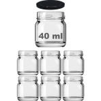 40 ml Farklı Boyutlarda Kavanoz 40 cc Konserve Metal Kapaklı Cam Kavanoz 6 Adet (Şeffaf, 40 Cc)