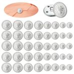 40 Parça Metal Şerit Düğmeler, Blazer Erkek Takımları Giysileri için Dört Boyutta Alaşım Altın Düğmeler Üniforma Kot ve Kaban (2,5 cm, 2 cm, 1,8 cm, 1,5 cm)
