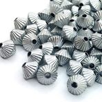 400 adet plastik boncuk, lüks, mat, metalik gümüş akrilik boncuklar, 6 mm, çift koni, bikon boncuklar, serbest inci, dizmek için, dekorasyon, el işi, takı için
