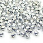 400 adet plastik boncuk, lüks, metalik gümüş akrilik boncuklar, 6 mm, çift koni, bikon boncuklar, gevşek inci, dizmek için, dekorasyon, el işi, takı için