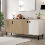 4005 Neva Konsol 180 cm Yunus - Sepet - Beyaz Konsol - Tv Ünitesi - Yemek Odası - 180 x 45 cm - Beyaz - Ceviz