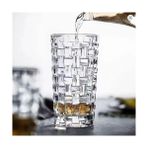 400ML,KABARTMA Dokuma Desenli 6 Adet Uzun Cam Bardak, ve Soğuk Kokteyller,buzlu Içececekler Için Kibar Şık Ergonomik Tasarım Borosilikat Cam