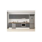 400X222 Cm Klasik Mebran Mutfak Dolabı Beyaz Mb-E90S50S60-1 Mebran | Antrasit - Suntalam