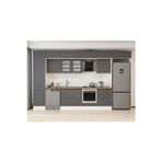 400X240 Cm Klasik Mebran Mutfak Dolabı Beyaz Mbb-E90B50S60-3 Mebran | Antrasit - Suntalam