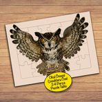 40131 Kanatları Açık Uçan Baykuş Çocuklara Özel Puzzle Yapboz Tablo