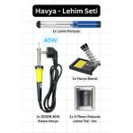 40W Kalem Havya - Lehim - Havya Standı - Lehim Pompası Seti