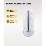 40W Kristal Pervane 3+1 Kanatlı Ampul 6500K Beyaz Işık
