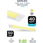 40WAT 120 cm Kristal Yatay LED Bant Armatür-Trafolu Gün Işığı 50 Adettir