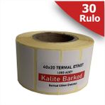 40X20 Termal Etiket | 30 Rulo Barkod Etiketi