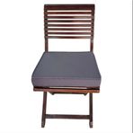 40x40 Desensiz Su ve Leke İtici Duck Kumaş Fermuarlı Bağcıklı Biyeli Sandalye Minderi 5 cm (Antrasit Gri - Antrasit Biyeli)