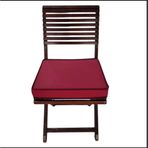 40x40 Desensiz Su ve Leke İtici Duck Kumaş Fermuarlı Bağcıklı Biyeli Sandalye Minderi 5 cm (Bordo - Bordo Biyeli)