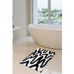 40x60 Dijital Baskılı Kaymaz Tabanlı Black & White Banyo Ve Kapı Paspası