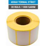 40x60mm Termal Etiket | 30 Rulo | 1000 Sarım | Ribonsuz | Kargo, Lojistik, Depo | Yapışkanlı