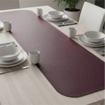 4+1 Adet Deri Amerikan Servis+runner Set 4 Amerikan Servis -1 Runner Bordo