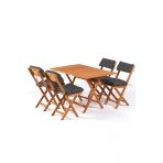 4+1 Minderli Balkon Bahçe Mutfak Bistro Set Katlanır Masa-Sandalye 120X70-Antrasit