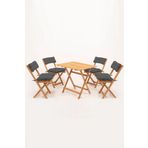 4+1 Minderli Balkon Bahçe Mutfak Bistro Set Katlanır Masa-Sandalye