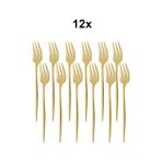 410 Çelik 12 Adet Gold Renk Tatlı ve Meyve Çatalı cin611sr-12