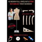 42 Beden Full Iğne Batabilen Dikiş Setli ve Riga Setli Terzi Mankeni Bej Metal Takım