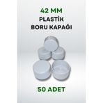 42 mm Plastik Boru Kapağı, 50 Adet, Açık Gri, Dayanıklı ve Kullanışlı Ürün - Seçenek 1 - Altın - Gri