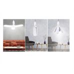 42 Watt 3 Kollu Pervane Led Ampul, Yüksek Güçlü Katlanabilir Fan Lamba, 6500K Beyaz Işık, 3250 Lümen, E27 Duy Standart, Garaj ve Geniş Salonlar İçin Led Aydınlatma
