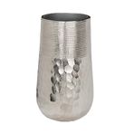 421304 "nılgaut" Nikel Dekoratif Metal Vazo 28cm Yüksekliğinde 16cm Çapında Nikel Vazo
