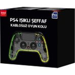 4269 PS4 Işıklı Şeffaf Kablosuz Oyun Kolu