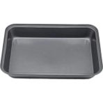 42X28 Teflon Fırın Tepsisi Dikdörtgen Yanmaz Yapışmaz - 42 cm - Gri