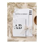43 cici süsler organizasyon Düğün Nişan Nikah Davetiyesi Beyaz | Kişiye Özel 24 Adet Dantel Detaylı 12x17 cm 3 Parçalı Demonte