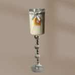 43 cm Kristal Ayaklı Cam Şamdan Mum – Limited Edition | Amber Kokulu | El Yapımı Mum - Yeşil