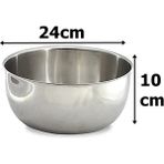 430 Paslanmaz Çelik Karıştırma Kabı 24CM 3,5 Litre Çırpma Yoğurma Hamur Salata Pişirme Kasesi