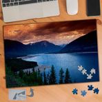 431 Karanlık Gök Mavi Göl Dağ 240 Parça Puzzle Yapboz Tablo