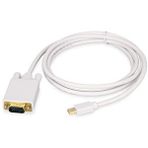4323 Mini Displayport To Vga Çevirici Dönüştürücü Adaptör Thunderbolt Kablosu 1.8m Beyaz