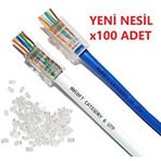 4381 Yeni Nesil Delikli Cat6 Ez Rj45 Konnektör Utp Jack (100 Adet)