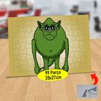 4385 Yeşil Dev Sevimli Canavar 99 Parça Puzzle Yapboz Tablo
