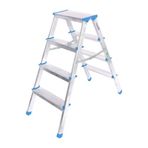 4+4 ÇİFT BASAMAKLI ALÜMİNYUM METAL MERDİVEN YÜKSEKLİK = 92CM BAŞ GENİŞLİK = 8CM (4604)