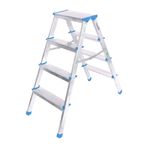 4+4 ÇİFT BASAMAKLI ALÜMİNYUM METAL MERDİVEN YÜKSEKLİK = 92CM BAŞ GENİŞLİK = 8CM (5264)