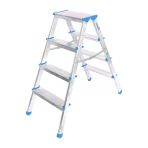 4+4 Çift Basamaklı Alüminyum Metal Merdiven Yükseklik = 92Cm Baş Genişlik = 8Cm (5365)