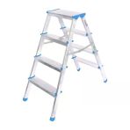 4+4 Çift Basamaklı Alüminyum Metal Merdiven Yükseklik = 92Cm Baş Genişlik = 8Cm Go53/1395