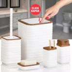 440-3B Luna 5 Lı Banyo Setı Ahsap Beyaz
