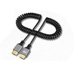 4414 Hdmi Spiral Yaylı Uzayabilen Fullhd 4k 60hz Uhd Kablo (0.5-2 Metre) Siyah
