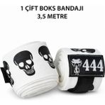 444 Marka Boks Kickbox Muay Thai Sanda El Bandajı 3,5 Metre x 2 Adet Çift Boks Bandajı Sargı Bandaj - Standart
