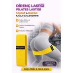 444 Marka Pilates Lastiği Squad Bandı Orta Sert Squat Bant Fitness Kalça Egzersizi Direnç Bandı Lastiği Loop - Sarı