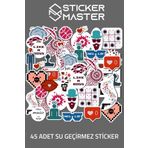 45 Adet Karisik Ozgurluk Graffiti Jdm Araba Stickers Motor Bisiklet Laptop Sticker Etiket Cikartma