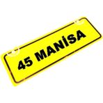 45 MANİSA Yazılı Sarı Dekor Plaka Sök Tak Pratik yeni nesil