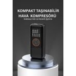4500 Mah Şarjlı Taşınabilir Araba Lastik Hava Top Şişirme Pompası LED Işıklı Dijital Hava Kompresörü