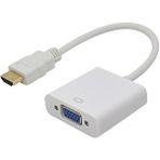 4547 Hdmi To Vga Çevirici Dönüştürücü Adaptör Monitör Laptop Uydu Kablosu Beyaz