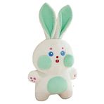 45/55 cm Uzun Kulaklı Peluş Tavşan, Yumuşak Koleksiyon Karikatür Tavşan Bebek Oyuncağı, Pamuklu Sevimli Dolgu Hayvan Oyuncak Yıkanabilir Kırlent Çocuk Doğum Günü Hediyesi-Yeşil S