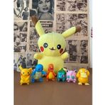 45cm Sevimli Pikachu Anime Peluş Yastık Ve 6/Takım Pokemon Figür Seti