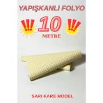 45Cm X 10 Metre 1 Rulo Folyo Yapışkanlı Kare Görünümlü Mutfak Duvar Kaplama Folyosu Kağıdı